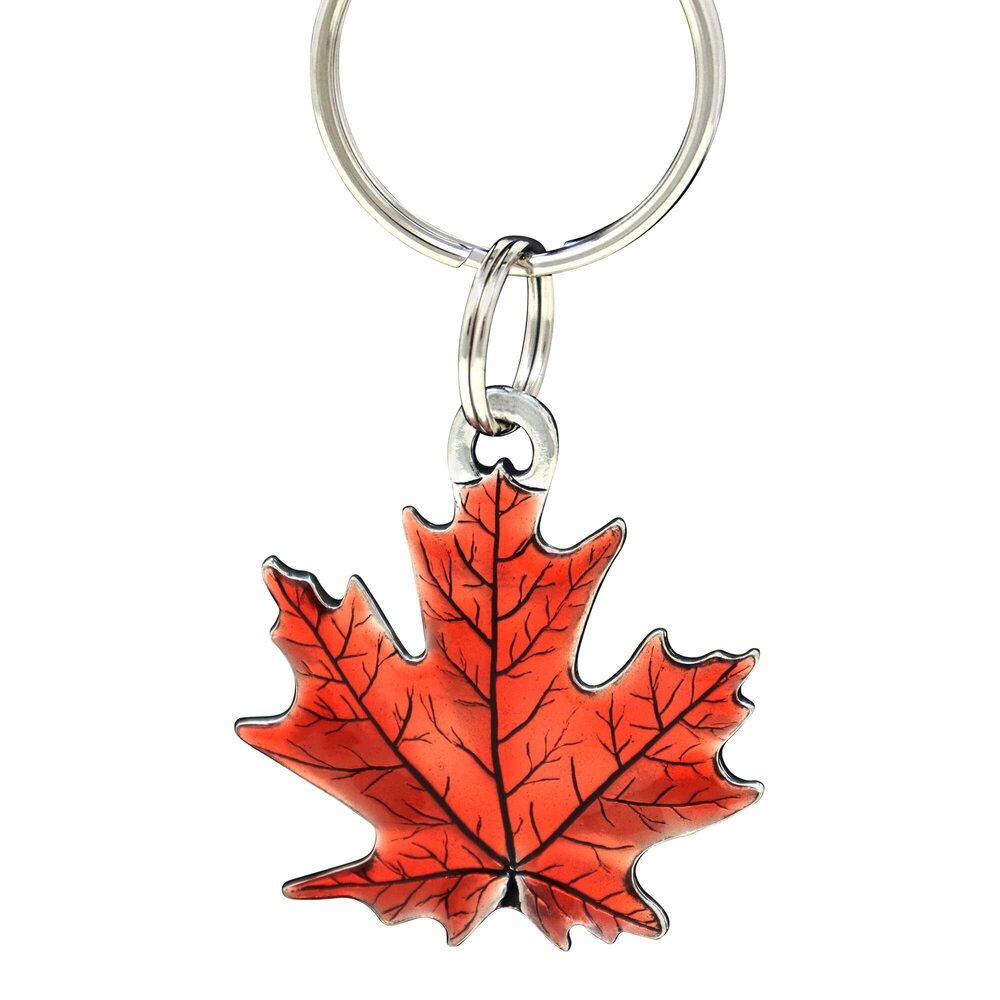 1597 Maple Leaf Keychain Fall/Autumn Keyring Key Fob Handcrafted Pewter